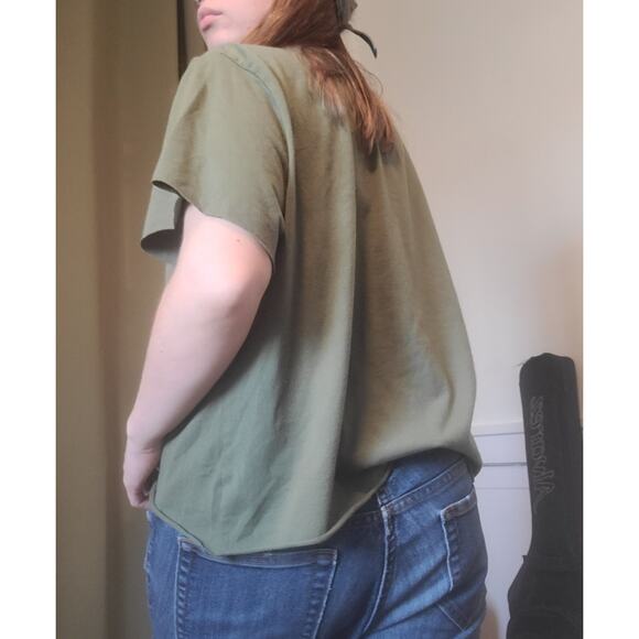 Reworked Upcycle Green Coffee Crop Crewneck Tee - Picture 3 of 4